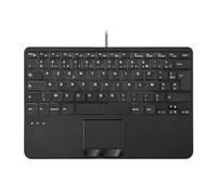 perixx PERIBOARD-525 FR, Tastiera Mini USB cablata con touchpad - Tasti a forbici X tipo - 28,4 x 18,2 x 2,8 cm - 2 hub USB integrati - layout AZERTY francese