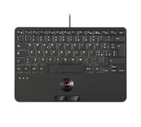 Perixx PERIBOARD-526 IT, Tastiera Mini USB Cabalata con Trackball - Tasti a Forbice X Type - 11.18x7.17x1.1 Pollici - 2 Hub USB Integrati - Layout IT Italiano