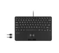 Perixx PERIBOARD-526 Mini Tastiera Cabla con Trackball, Interruttori a Forbice, 78 Tasti, 2 Tasti Mouse Integrati, USB, Layout IT, Nero