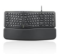 Perixx PERIBOARD-536B US - Tastiera USB compatta, 16,34 x 5,71 x 1,61 pollici, dimensione - Build-in Number Pad - Detachable Wrist Rest - Silent Typing - Black