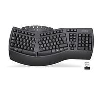 Perixx PERIBOARD-612 W Tastiera ergonomica divisa, wireless 2,4 GHz e Bluetooth, compatibile con Windows e macOS, bianco, layout QWERTY spagnolo con Ñ