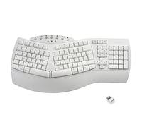 perixx PERIBOARD-612W, Tastiera ergonomica senza fili, connessione 2.4Ghz e Bluetooth 4.0 per Windows e Mac - Bianco, AZERTY