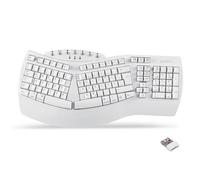 Perixx PERIBOARD-612WDE Bluetooth-Tastatur Tedesco, QWERTZ Bianco Ergonomisch, Handballenauflage, Mul