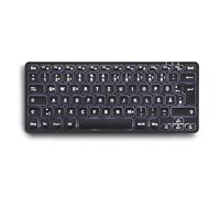 Perixx PERIBOARD-732B DE Mini-Tastatur Wireless mit Hintergrundbeleuchtung - Tastiera - QWERTZ