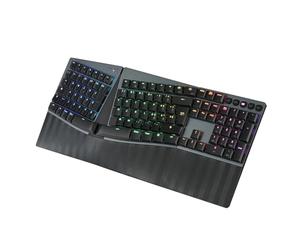 Perixx PERIBOARD-835BR Tastiera Meccanica Ergonomica Wireless RGB, Switch Marroni Profilo Basso, Multi-Dispositivo, Layout Italiano