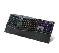 Perixx PERIBOARD-835RD Tastiera meccanica ergonomica senza fili - Illuminazione RGB - Interruttore lineare rosso piatto - Connessioni multiple - Compatibile con Windows e Mac OS - Layout QWERTZ