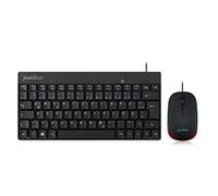 INL Perixx PERIDUO-212 DE, mini tastiera e mouse, cavo USB, Layout Tedesco, ner