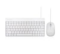 Perixx PERIDUO-212W - Mini tastiera e mouse Wired con connettore USB, colore: Bianco