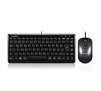 Perixx PERIDUO-307 - Mini tastiera e mouse, cavo USB, colore: Nero