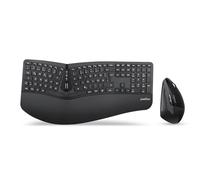 Perixx PERIDUO-605BDE Funk Tastatur, Maus-Set Tedesco, QWERTZ, Windows® Nero Ergonomisch, Multim