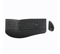 Perixx PERIDUO-614IT, Combo Ergonomico Wireless Silenzioso con Tastiera e Mouse Verticale - Poggiapolsi Regolabile - Tasti a Forbice X-Type stile Laptop - Ricaricabile - Layout IT