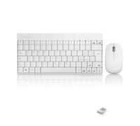 Perixx PERIDUO-712 Kit Mouse e Tastiera Wireless per Windows, Senza Fili da 2.4 GHz, Silenzioso e Sottile, Layout Italiano QWERTY, Bianco