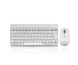 Perixx PERIDUO-712, Mini tastiera e mouse wireless - Mini dimensioni - con ricevitore Nano - 2,4 Gh - Bianco - Leggero e piccolo