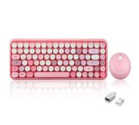 ITS Perixx PERIDUO-713 DE, Set Mini tastiera e ouse. Retro Vintage Design, rosa