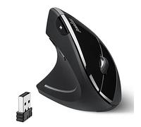 Perixx Perimice-713L - Mouse ergonomico verticale senza fili per mancini, 6 pulsanti, prevenzione delle TMS, Nero