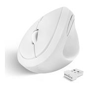 Perixx PERIMICE-719W - Mini Mouse verticale bianco senza fili per mano destra, 3 livelli di DPI…