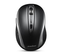 perixx PERIMICE-721 - Mouse ergonomico senza fili, design ottico a 5 pulsanti, compatibile per PC desktop e portatili, wireless 2,4 GHz, colore: Nero ferro