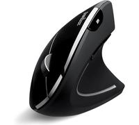 Perixx PERIMICE-813 Mouse Ergonomico Verticale Wireless 2.4G e Bluetooth - Multi-dispositivo e Multi-OS - Connetti fino a 3 dispositivi - Nero