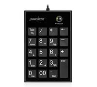 Perixx PERIPAD-202 Tastierino Numerico USB con Tasto Tab Full Size 19 Keys, Grandi Stampa, Nero