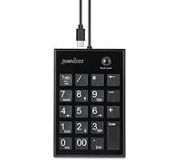 Perixx PERIPAD-202C Tastiera numerica sottile USB-C cablata, tasti a forbice con 2 USB Hubs e Tab Key, per computer portatili, PC, Desktop, Nero
