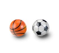 Perixx PERIPRO-303X2H - Pallone sportivo da 3,34 cm, confezione da 2 pezzi, design divertente per pallacanestro e calcio, compatibile con M570, M575, PeriMICE-517/520/717/720 e altri mouse trackball