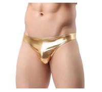 Perizoma brillante maschile, perizoma a T-back a bassa risalto metallico, mancino di rigonfiamento sexy per crayplap, scintillio maschile sotto mutandine per clubwear, Biancheria intima per festa rave