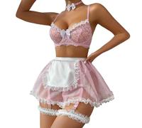 Perizoma con Perle Completini Sexy Hot per Sesso Sexy Lingerie for Women Role Play Outfit Cosplay Lingerie Dress Lace Teddy Apron Cosplay Outfit Set Abbigliamento Donna Vestito Lattice Red XL