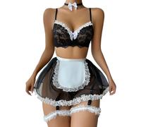 Perizoma Con Perle Completini Sexy Hot Per Sesso Sexy Lingerie For Women Role Play Outfit Cosplay Lingerie Dress Lace Teddy Apron Cosplay Outfit Set Abbigliamento Donna Vestito Lattice Black M