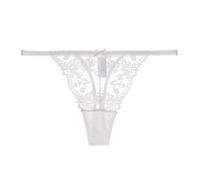 Perizoma da donna con abito in pizzo trasparente seducente perizoma in pizzo per le donne in nero, biancheria intima pura, bianco, S