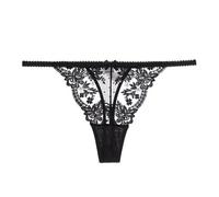 Perizoma da donna con abito in pizzo trasparente seducente perizoma in pizzo per le donne in nero, biancheria intima pura, Nero , S