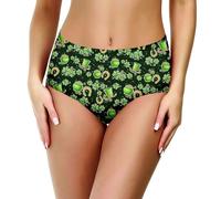 Perizoma da donna Irish Festival con stampa digitale Slips Mid Low Rise Slips, verde militare, L