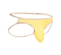 Perizoma da uomo, perizoma erotico, biancheria intima G-String Tanga, bikini, mutande, borse trasparenti, mini stringhe comode, giallo., M