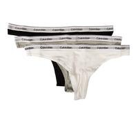 Calvin Klein Perizomi Donna Confezione da 3 Modern Logo Tanga, Multicolore (Black/White/Grey Heather), L