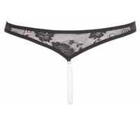 Tanga di pizzo aperto con perle Cottelli (nero)