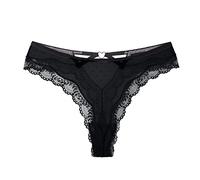 Perizoma Invisibile Donna Mutandine di Pizzo da Donna a Vita Bassa con Mutandine a Vita Bassa e Perizoma Slip da Ciclo Culotte Slip Donna Cotone Taglio (Black, M)