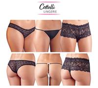 Perizoma Mutanda e Slip in Pizzo Floreale Cottelli Lingerie Sexy Set Intimo Nero