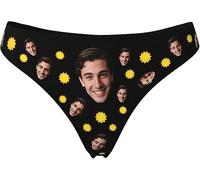 Perizoma personalizzato con il viso, perizoma personalizzato per le donne, mutandine personalizzate della biancheria intima con regalo divertente foto, Modello 10, Medium