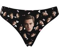Perizoma personalizzato con il viso, perizoma personalizzato per le donne, mutandine personalizzate della biancheria intima con regalo divertente foto, Stile 5., Medium