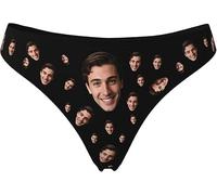 Perizoma personalizzato con il viso, perizoma personalizzato per le donne, mutandine personalizzate della biancheria intima con regalo divertente foto, Stile 9., Medium