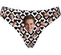 Perizoma personalizzato con il viso, perizoma personalizzato per le donne, mutandine personalizzate della biancheria intima con regalo divertente foto, Stile 7, Medium