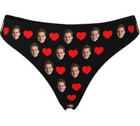 Perizoma personalizzato con il viso, perizoma personalizzato per le donne, mutandine personalizzate della biancheria intima con regalo divertente foto, Stile 6., Medium