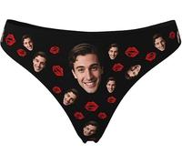 Perizoma personalizzato con il viso, perizoma personalizzato per le donne, mutandine personalizzate della biancheria intima con regalo divertente foto, Stile 8., Medium
