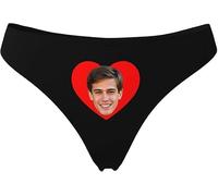 Perizoma personalizzato con il viso, perizoma personalizzato per le donne, mutandine personalizzate della biancheria intima con regalo divertente foto, Stile 3., Medium