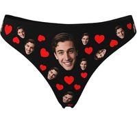 Perizoma personalizzato con il viso, perizoma personalizzato per le donne, mutandine personalizzate della biancheria intima con regalo divertente foto, Stile 4., Medium