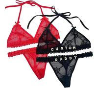 Perizoma personalizzato pizzo tanga personalizzate nome personalizzato strass lettere perizomi personalizzata slip divertenti mutande donna regalo san valentino per lei regali compleanno fidanzata