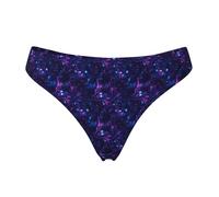 Perizoma senza cuciture per le donne - Cyber Neon Wolf Print Ladies No Show Biancheria intima Bikini Mutandine Slip, Nero, XS