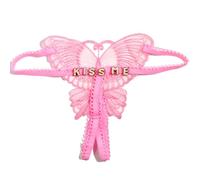 Perizoma sexy con farfalla in pizzo con lettere dorate personalizzate, mutandine in pizzo con lettera personalizzata per le donne, lettere lucide con strass dorati fai da te nome lingerie trasparent