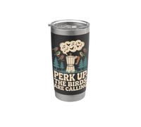 Perk Up, The Birds Are Calling birdwatching caffè Bicchiere termico in acciaio inox doppia parete