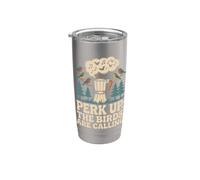 Perk Up, The Birds Are Calling birdwatching caffè Bicchiere termico in acciaio inox doppia parete