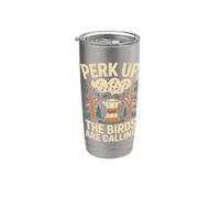 Perk Up The Birds Are Calling Birdwatching Caffè Bicchiere termico in acciaio inox doppia parete